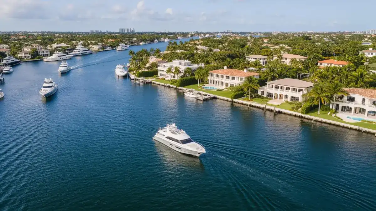 Waterfront homes along the Boca Raton Intracoastal Waterway